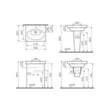 VitrA Form 500 4297B003-0001, 40х28 см, с отверстием правой стороны