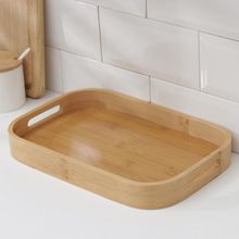 Поднос с ручками Доляна Striata, 33×22×4 см, бамбук