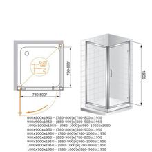 Душевой уголок Cezares Porta AH1 (80x100) прозрачное стекло