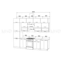 Миф Кухня МДФ Техно 3,0 Компоновка №2