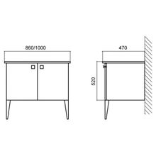 BelBagno Тумба с раковиной ATRIA 1000 Antracite, дверцы