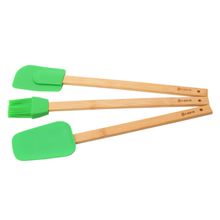 ПМ: BRAVO Набор лопаток и кисточки силикон. с бамбук.ручками, 30см BRAVO