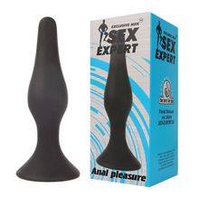 Bior toys Чёрная анальная пробка Sex Expert - 11 см. (черный)