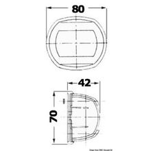 Osculati Shpera Compact navigation light stern white RAL 7042, 11.408.64