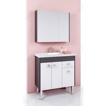 Aqwella Зеркальный шкаф Командор 85 дуб графит