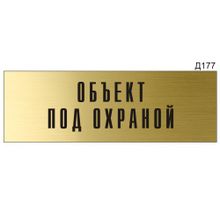 Информационная табличка «Объект под охраной» прямоугольная Д177 (300х100 мм)