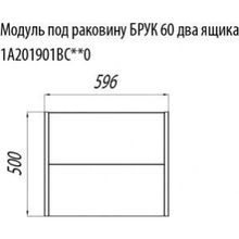 Тумба с раковиной Акватон Брук 80 (60+20) дуб латте, 1A201901BCDF0