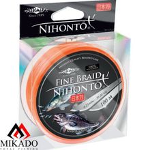 Плетеный шнур Mikado NIHONTO FINE BRAID 0,18 orange (150 м) - 14,40 кг.