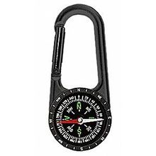 Компас жидкостный Kromatech 47 мм, с большим карабином (металл, черный)