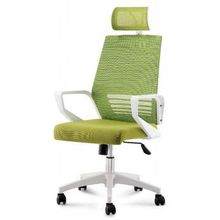Кресло офисное Эрго белый пластик зеленая сетка зеленая ткань