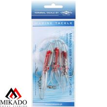Морская оснастка Mikado SQUID RIG 7.5 см, крючок № 4 0 (3шт.)