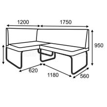 Кухонная угловая скамья на металлокаркасе Dinetti KT-3