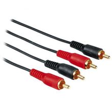 Кабель аудио видео 2 RCA plug - 2 RCA plug, 5 м, позол. контакты, Hama (H-43217)