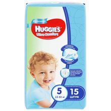 Huggies Ultra Comfort 5 (12-22 кг) для мальчиков 15 шт