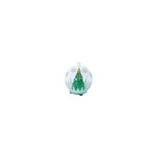 Украшение елки - новогодний стеклянный шар с елкой и подсветкой