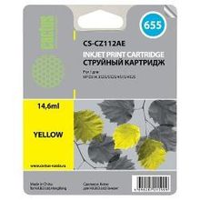 картридж CACTUS  HP CZ112AE №655, DeskJet IA 3525 5525 4515 4625, желтый