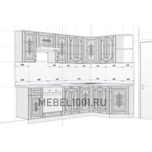 Кухня БЕЛАРУСЬ-7.2 модульная угловая. 2600х1560мм