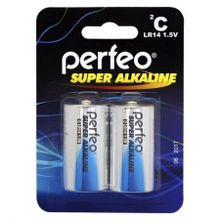 Батарейка C Perfeo Super Alkaline LR14 2BL, щелочная, 2 шт, блистер