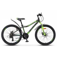 24" STELS Navigator-450 MD 2019 (21ск, алюм, аморт.вилка, диск.мех, EF41 TY500 TY300 трещетка)(V020, рама 13", черный зеленый)