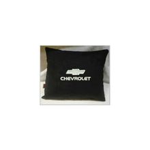  Подушка Chevrolet черная вышивка белая