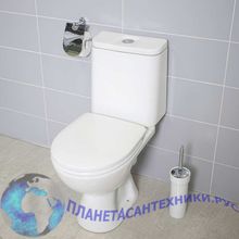 Унитаз напольный с косым выпуском Iddis ATLANT сиденье дюропласт микролифт Easy Fix