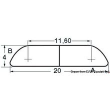 Osculati Semi-round AISI316 profile 20 mm, 44.479.20