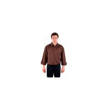 Рубашка мужская коричневая м [размер по вороту 42, по груди 104, рост 182-188]