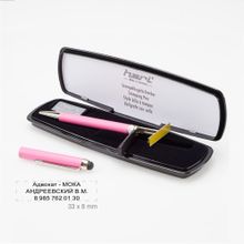 HERI V3340 - ручка со штампом и стилусом для смартфона, розовый корпус