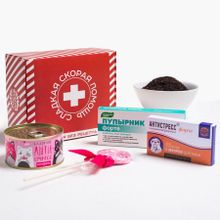 Подарочный набор "Сладкая скорая помощь" (шоколад, драже, чай, карамель)