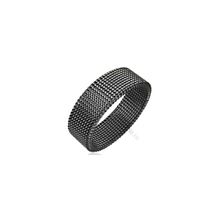 Кольцо черное стальное сетчатое