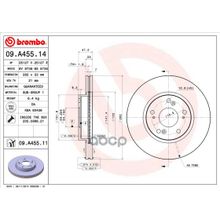 Диск Тормозной Standard | Перед | Honda Civic Viii Saloon (Fd, Fa) 1.8 (Fd1, Fd7) 09.2005 - 02.2012 <=> Honda Civic Viii Hatchback (Fn, Fk) 1.8 (Fn1, Fk2) 09.2005 - Brembo арт. 09A45514