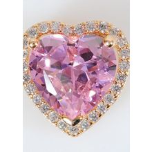 Кулон с розовым фианитом "Большое сердце"