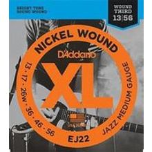 EJ22 XL NICKEL WOUND Струны для электрогитары Jazz Medium 13-56 D`Addario