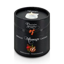 Массажная свеча с ароматом граната Plaisir Secret Bougie de Massage Gourmande Grenadine 80мл