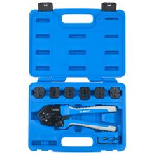 Набор ЗУБР "ЭКСПЕРТ": Кримпер "СУПЕР-КОННЕКТ" в комплекте с 7 матрицами для различных кабельных наконечников, в кейсе