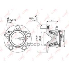 Ступица Колеса | Зад Прав Лев | LYNXauto арт. WH1496