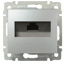 Розетка компьютерная 1xRJ45 Cat.5 VALENA CLASSIC, алюминий |  код. 770230 |  Legrand