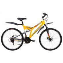 Велосипед FORWARD ALTAIR MTB FS 26 disc жетый черный (2018)