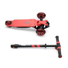 Трёхколёсный самокат с ревом мотора и светящейся платформой Small Rider Premium Pro  (зеленый)