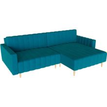 Алмаз. Любимый дом Хьюго Диван угловой трёхместный (синий)