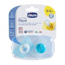 Chicco Chicco Пустышка MICRO 2 шт.,0-2 мес.+,силик д принца 310210163