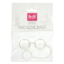Стеклянные вагинальные шарики Duo Love Dalls на силиконовой сцепке прозрачный