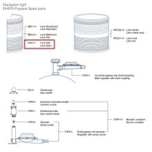 DHR Запасное стекло DHR H34-01 для кормового газового навигационного огня DHR70 Propane