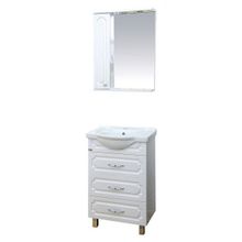 Misty Зеркальный шкаф Александра 55 L белый металлик