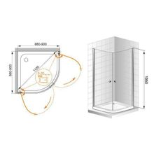 Душевой уголок CEZARES ELENA R-21 ELENA-W-R-21-90-C-Cr
