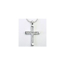 Подвеска Крест с кристаллами SWAROVSKI. (Покрытие: Розовое золото)