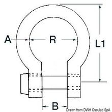 Osculati Bow shackle AISI 316 14 mm, 08.421.14