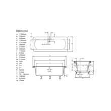 Heritage Dorchester BWW00, 170x75 см, с 2 отверстиями, с ножками