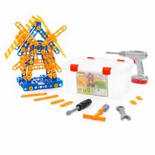 Конструктор Изобретатель - Мельница №2 (196 элементов) + шуруповёрт (в контейнере)