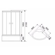 Душевая кабина Aqualux O! (AQ-307GM Wh) 90х90 матовое белое стекло